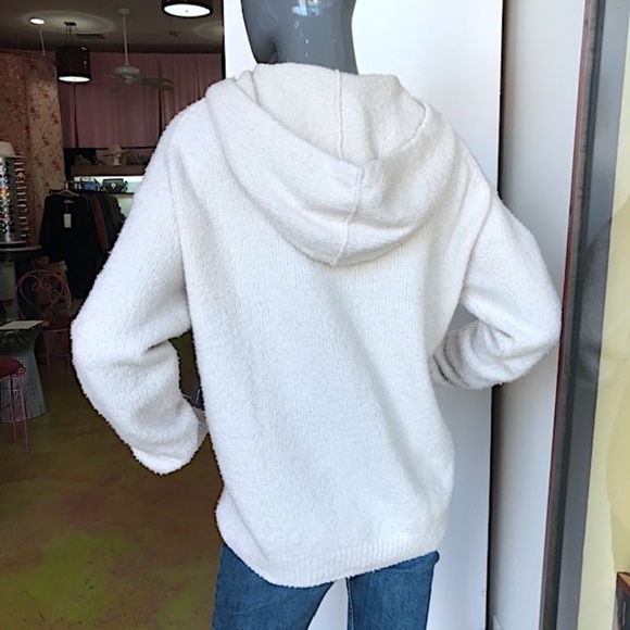 VINCE Textured Wool-Blend Hoodie Pullover Sweater in Ivory NWOT/sz S - Picture 10 of 12